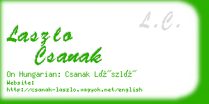 laszlo csanak business card